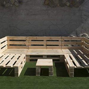 Conjunto EN Forma DE U 2m X 2,8m X 2m con PALETS Europeos Interior/Exterior NUEVOS A ESTRENAR AL Natural