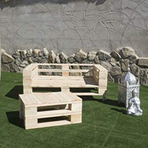 Conjunto Sofa PALETS Europeos con Ruedas + Mesa.Interior/Exterior NUEVOS A ESTRENAR AL Natural