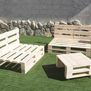 Conjunto de 2 Sofás Palets Europeos (120x80cm) + Mesa (80x48cm)