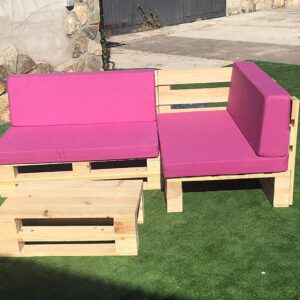 Conjunto RINCONERA con PALETS Europeos 2m X 1-2m + Mesa (NUEVOS A ESTRENAR)
