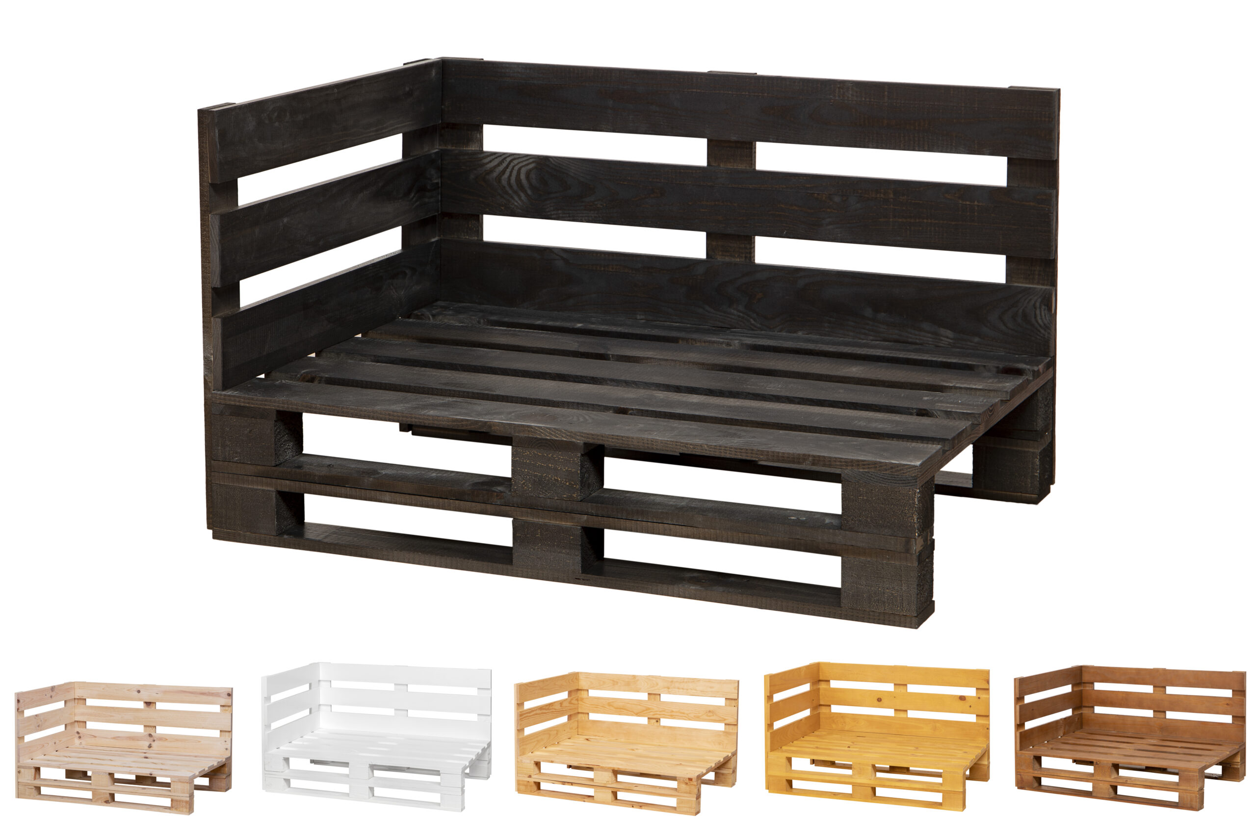 estructura Chaiselong de palets color ebano estructura Chaiselong de palets color ebano