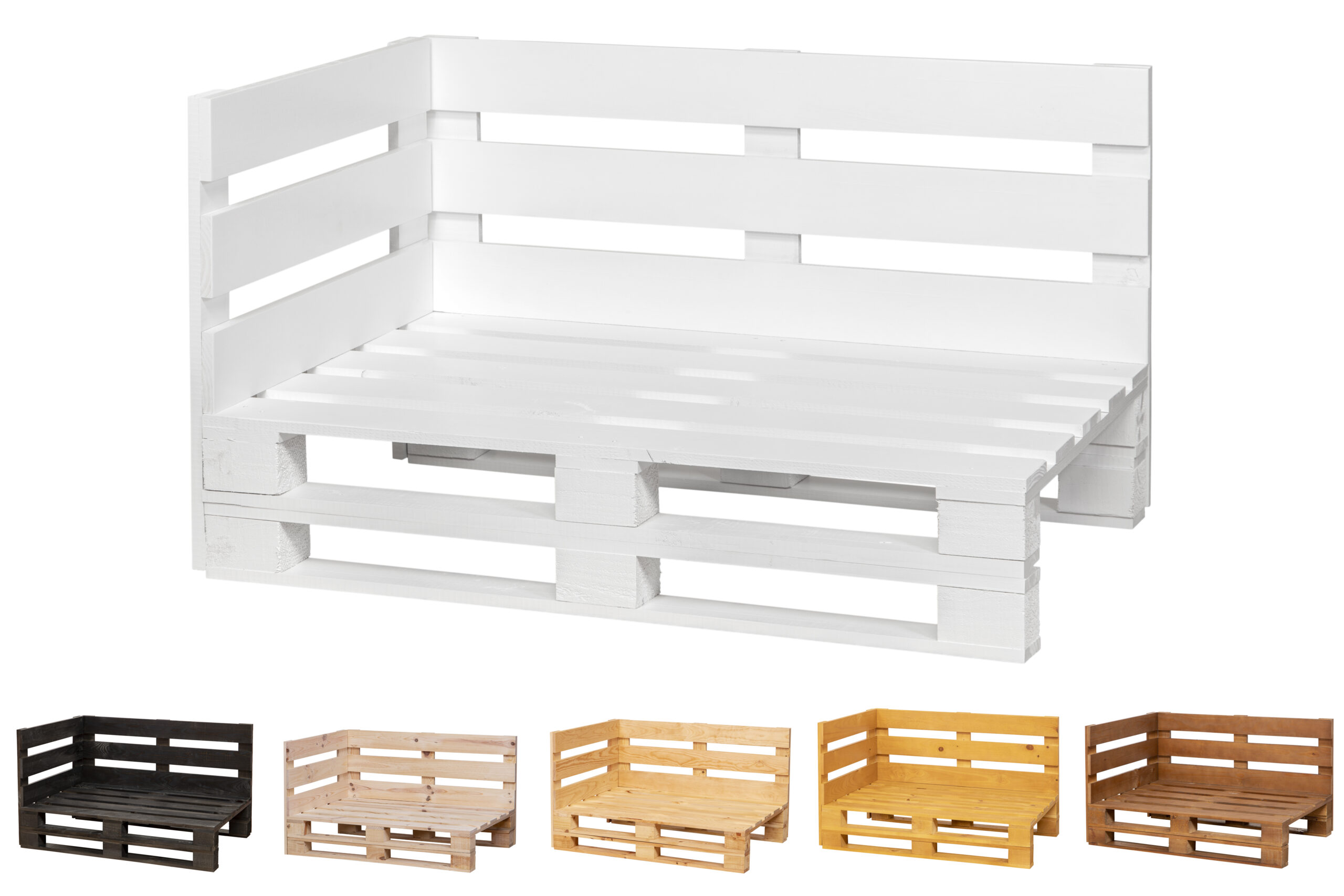 estructura Chaiselong de palets color blanco estructura Chaiselong de palets color blanco