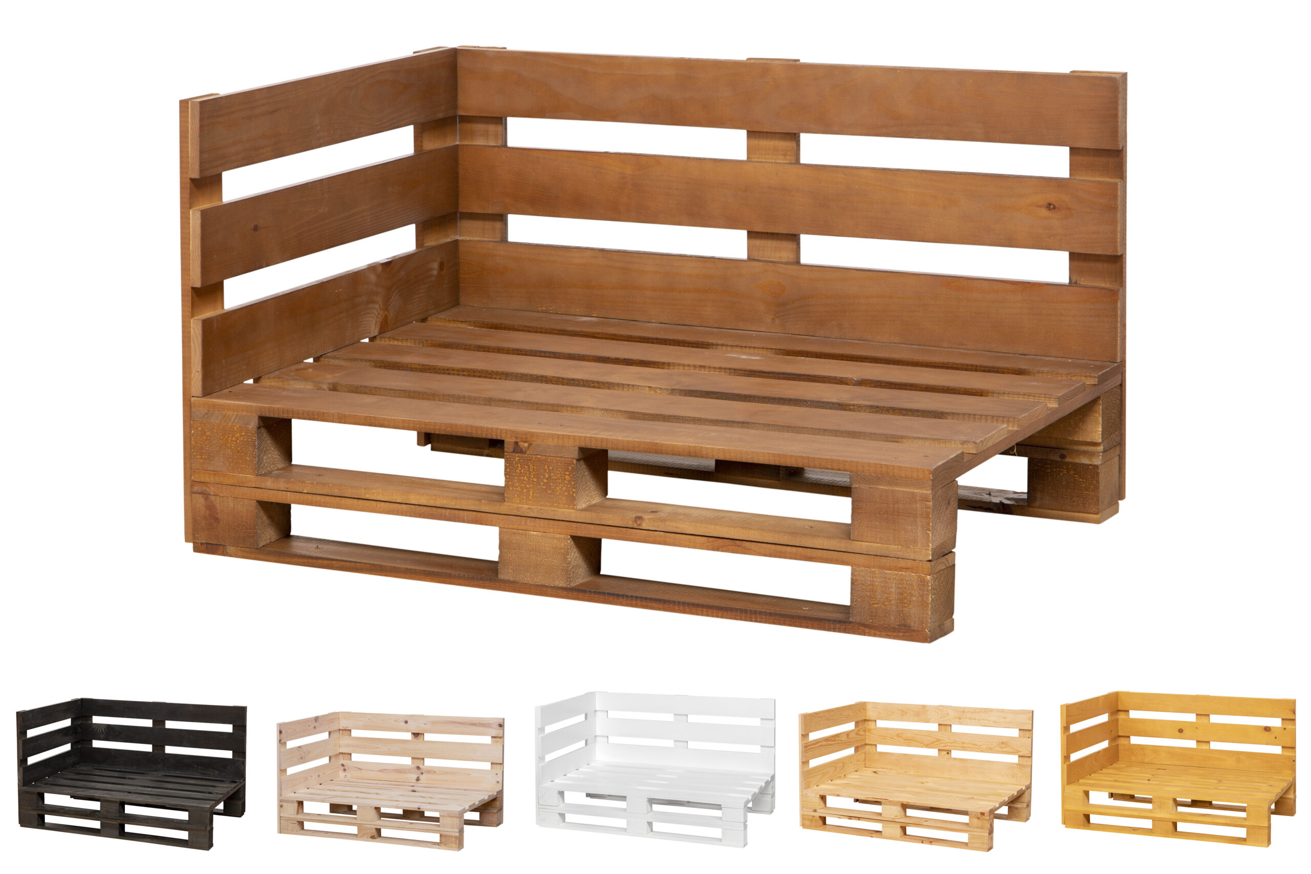 estructura Chaiselong de palets color nogal estructura Chaiselong de palets color nogal